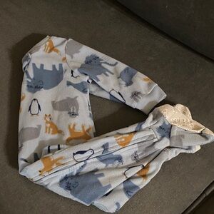 Cute Animal Print footie pajamas